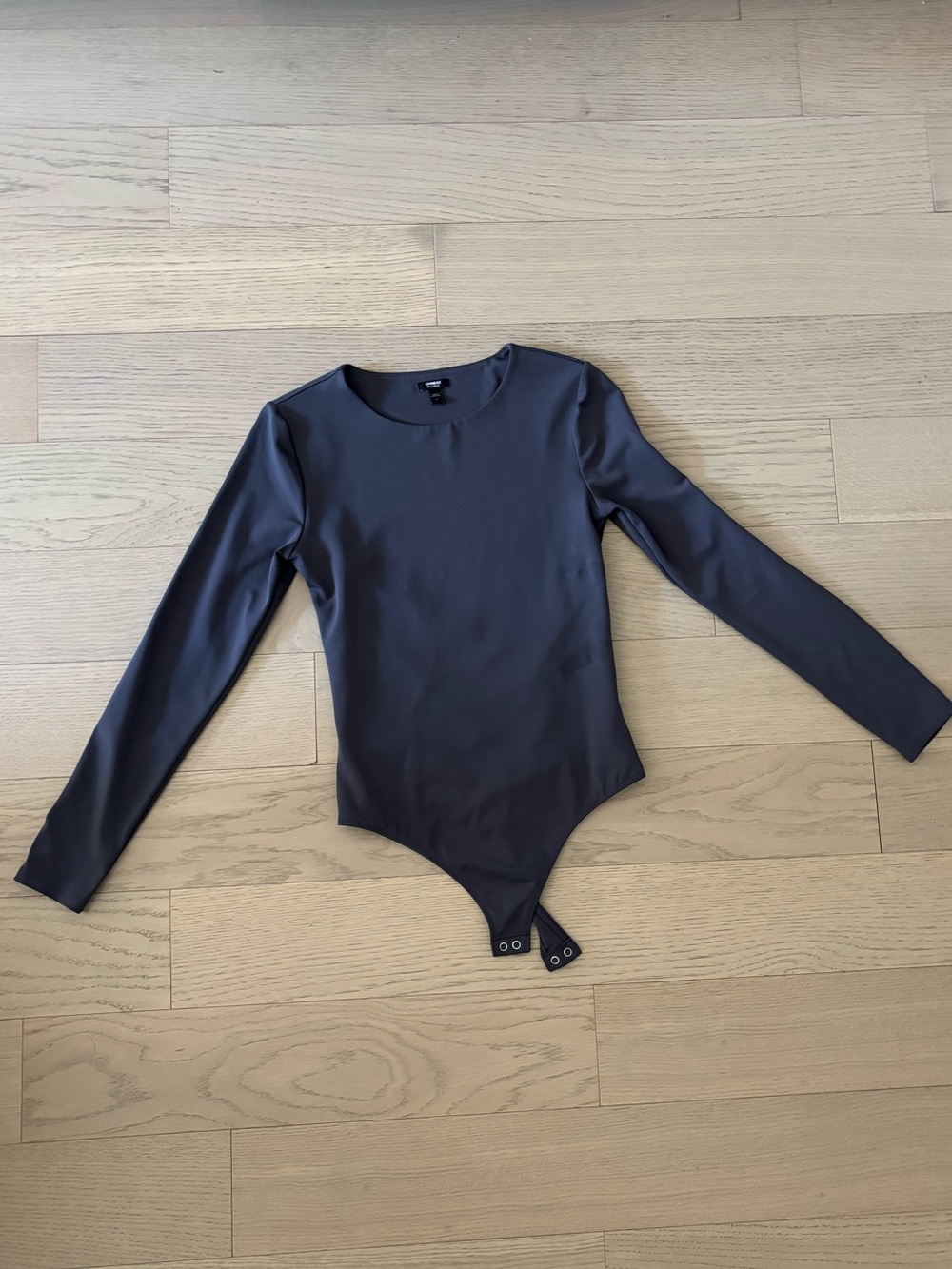 Express Women's Long-Sleeve Bodysuit - Charcoal Gray